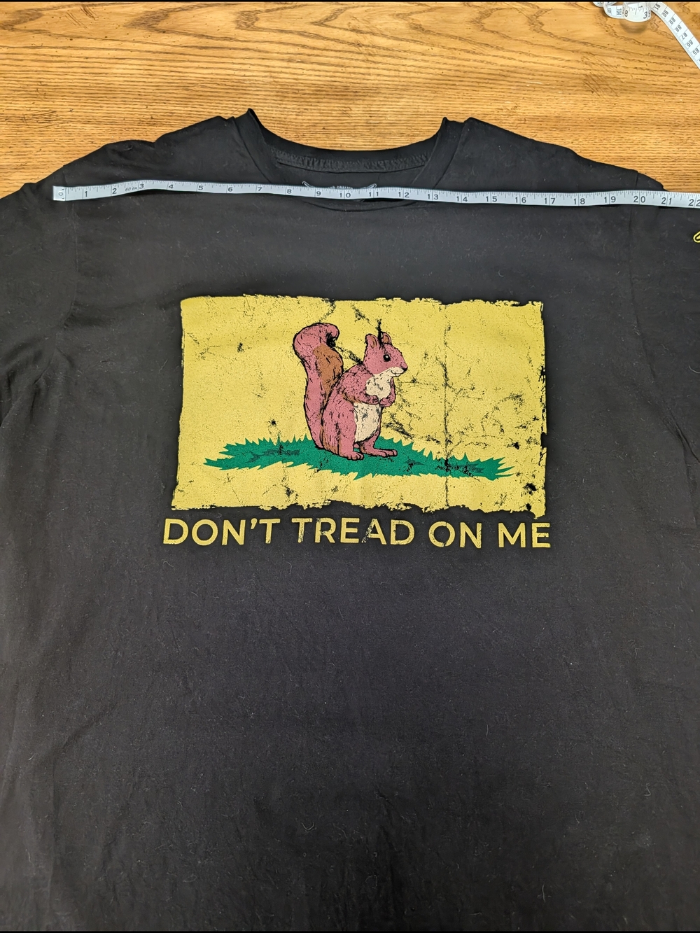 Don't Tread On Me Black Short Sleeve Graphic Tee. Remembrance Of Peanut! - Picture 5 of 5